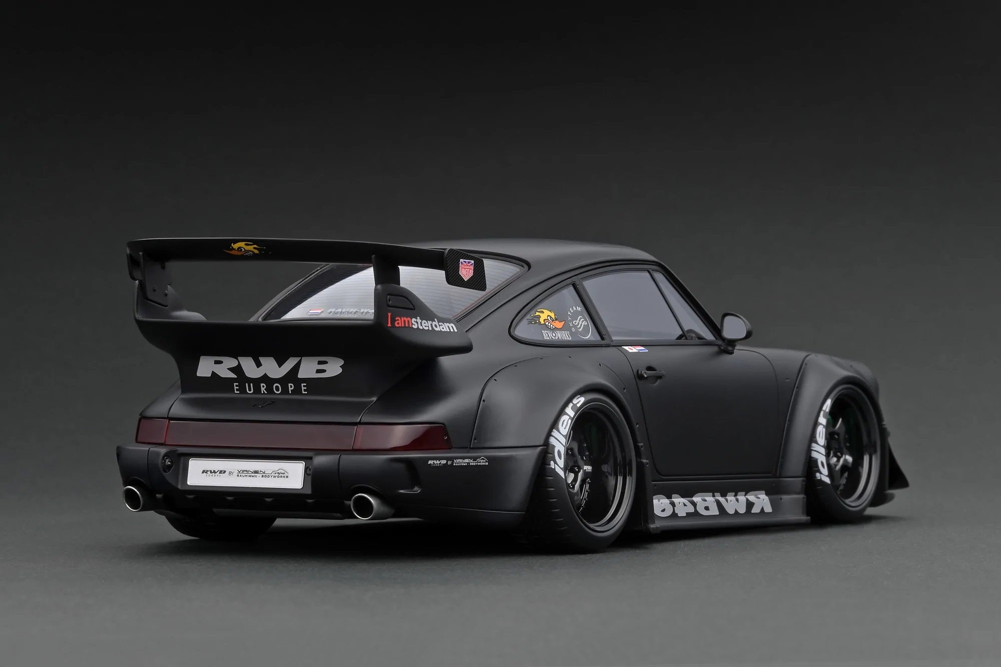 Ignition Model 1:18 Porsche 964 RWB in Matte Black – Model Cars