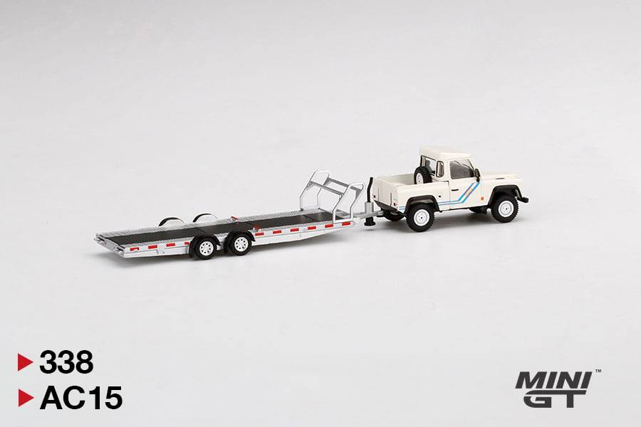 WHITEGMC cab with drop-bed trailerミニカー MINIGT 1:64 Car Hauler Trailer Type A in Silver – Model Cars Houston
