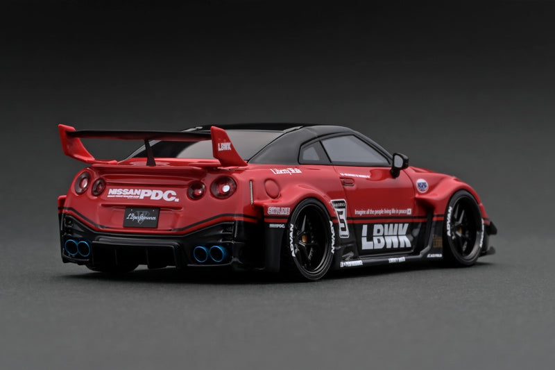 Ignition Model 1:43 Nissan GT-R GT 35GT-RR LB Works Silhouette in Red/Black