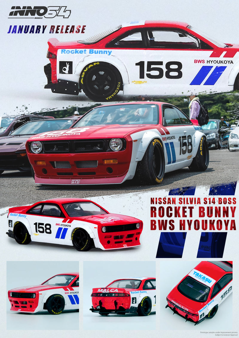 INNO Models 1:64 Nissan Silvia S14 Rocket Bunny Boss Aero