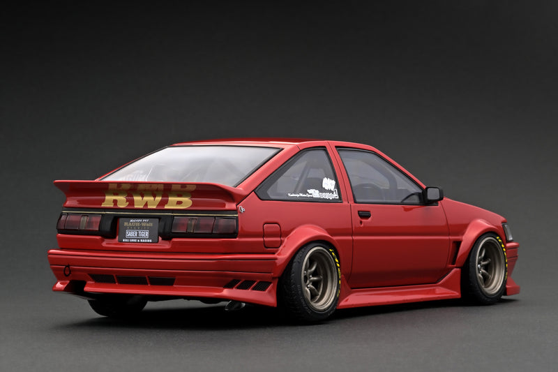 Ignition Model 118 Toyota AE86 RWB in Red