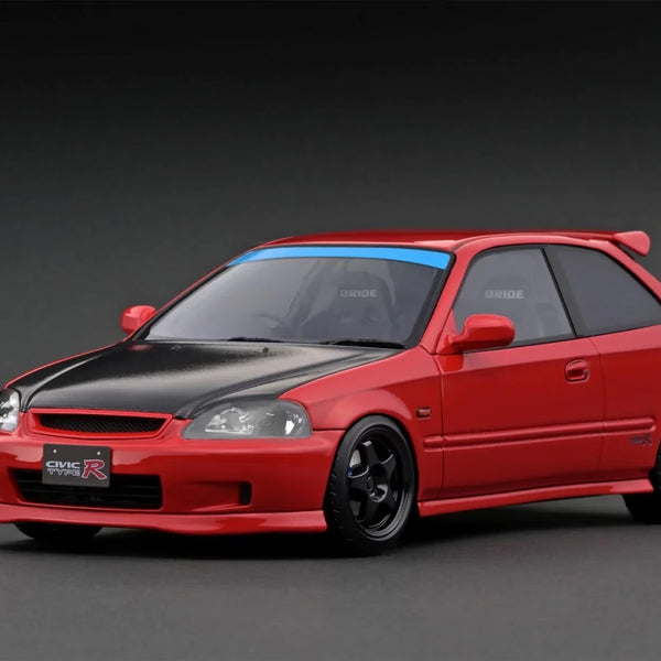 CR WELL 1:18 Red JDM Civic Type R FD2 Sports Diecast Model