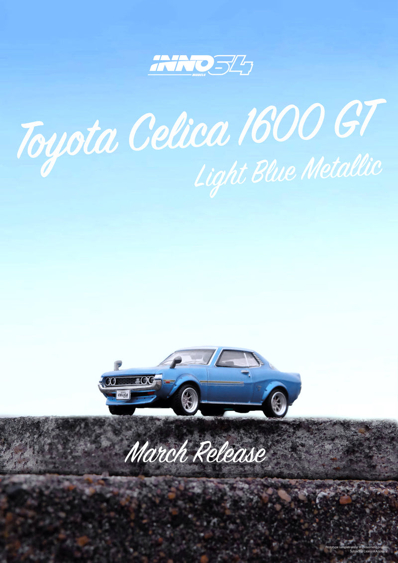 INNO Models 1:64 Toyota Celica (TA22) 1600 GTV Light Blue with Fender Flares