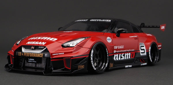 Ignition Model 1:18 Nissan GT-R GT 35GT-RR LB Works Silhouette in Red and Black