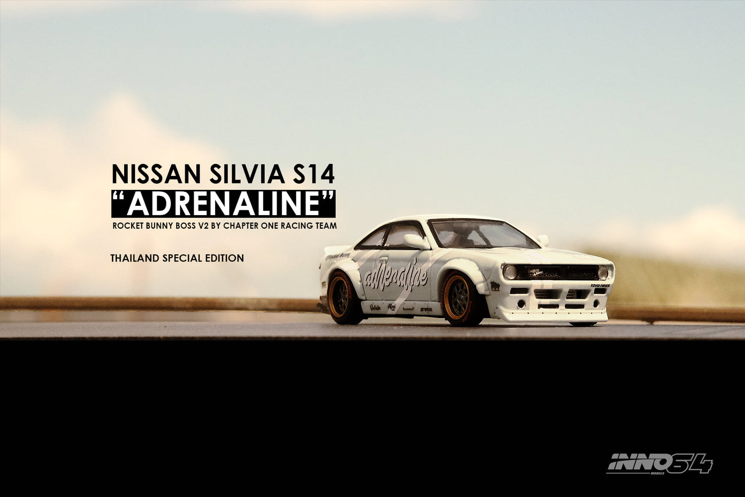 INNO Models 1:64 Nissan Silvia S14 Rocket Bunny Boss Aero "Adrenaline"