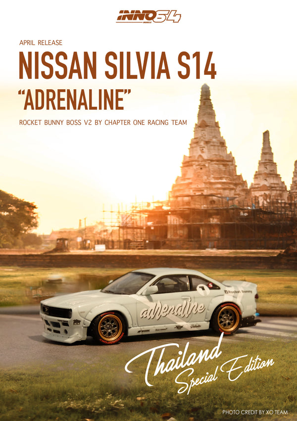 INNO Models 1:64 Nissan Silvia S14 Rocket Bunny Boss Aero "Adrenaline"