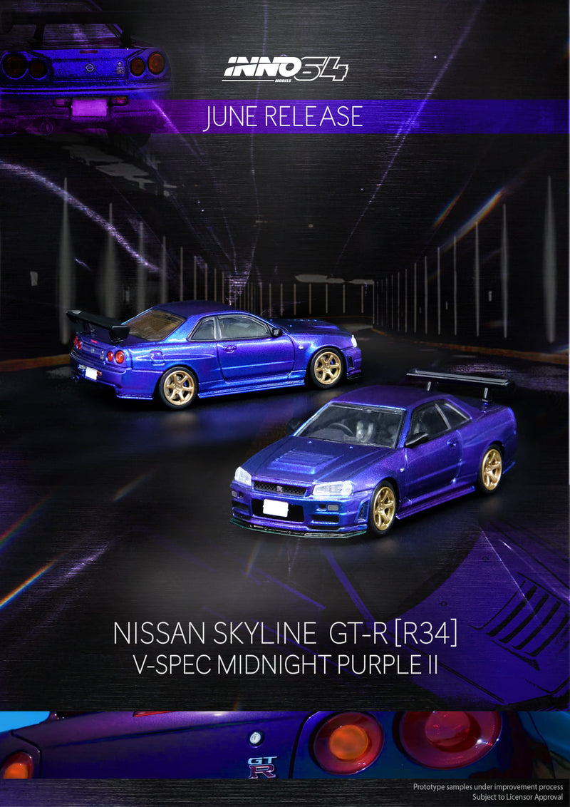 INNO64 1:64 Nissan Skyline GT-R (R34) in Midnight Purple II