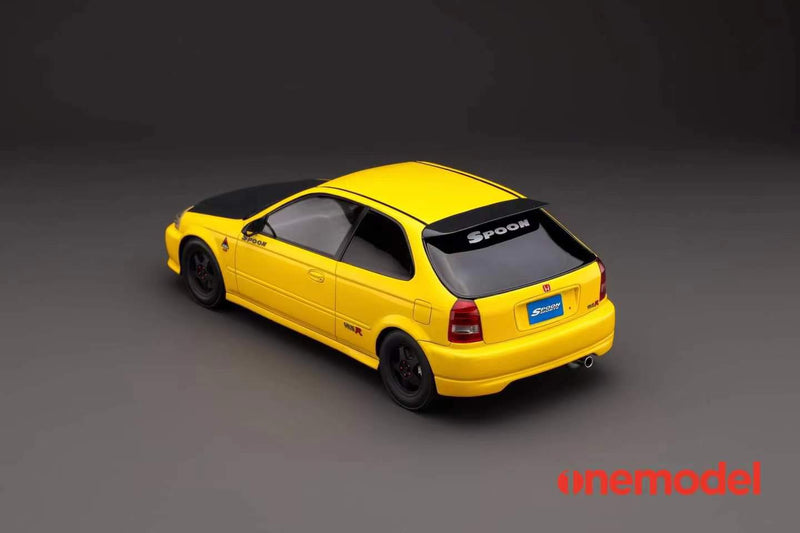 One Model 1:18 Honda Civic Type-R EK9 Spoon Sports Version Yellow