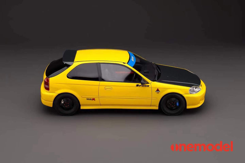 One Model 1:18 Honda Civic Type-R EK9 Spoon Sports Version Yellow