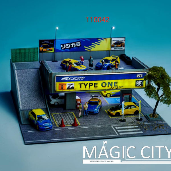 Amazon | 1/64 Magic City ジオラマ スプーン Spoon ガレージ