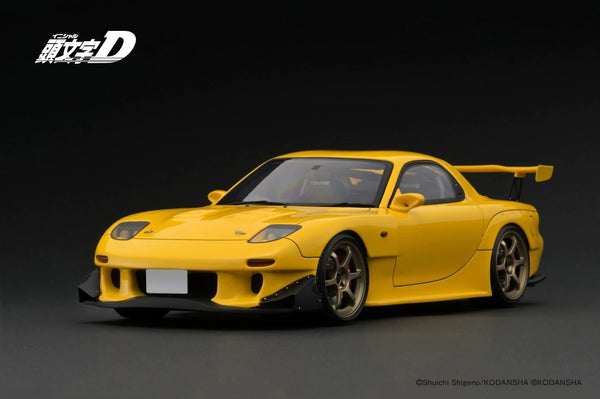 Ignition Model 1:18 INITIAL D Mazda RX-7 (FD3S) in Yellow