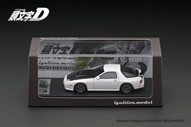 Ignition Model 1:43 Mazda Savanna RX-7 Infini (FC3S) Initial D in White with Ryosuke Takahashi Figure