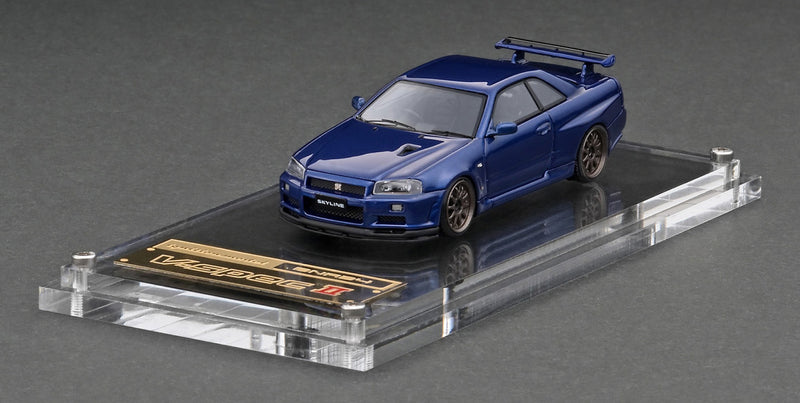 Ignition Model 1:64 Nissan Skyline GT-R (R34) V Spec II in Bayside Blue