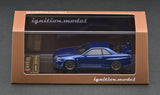 Ignition Model 1:64 Nissan Skyline GT-R (R34) V Spec II in Bayside Blue