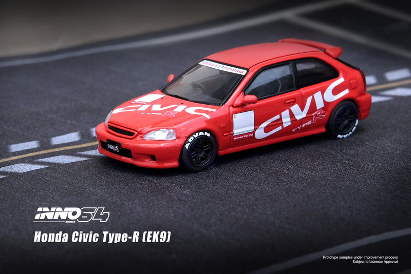 INNO64 1:64 Honda Civic Type-R (EK9) in Red with Livery