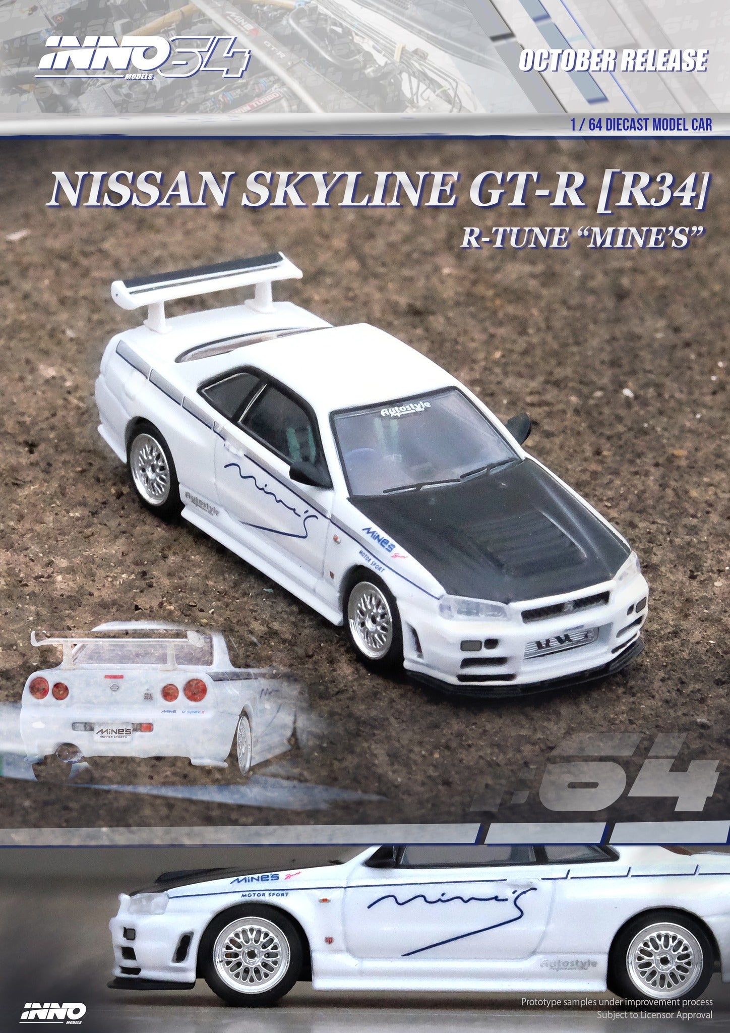 PREORDER* INNO64 1:64 Nissan Skyline GT-R (R34) R-Tune Tuned by