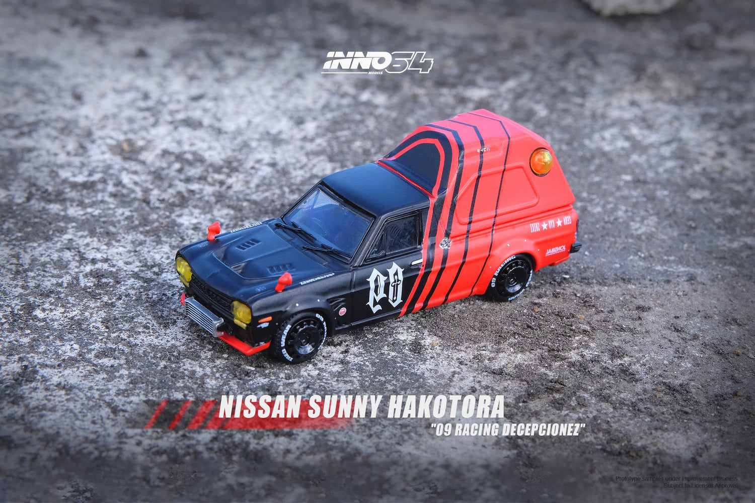 INNO64 1:64 Nissan Sunny "Hakotora" 09 Racing DECEPCIONEZ