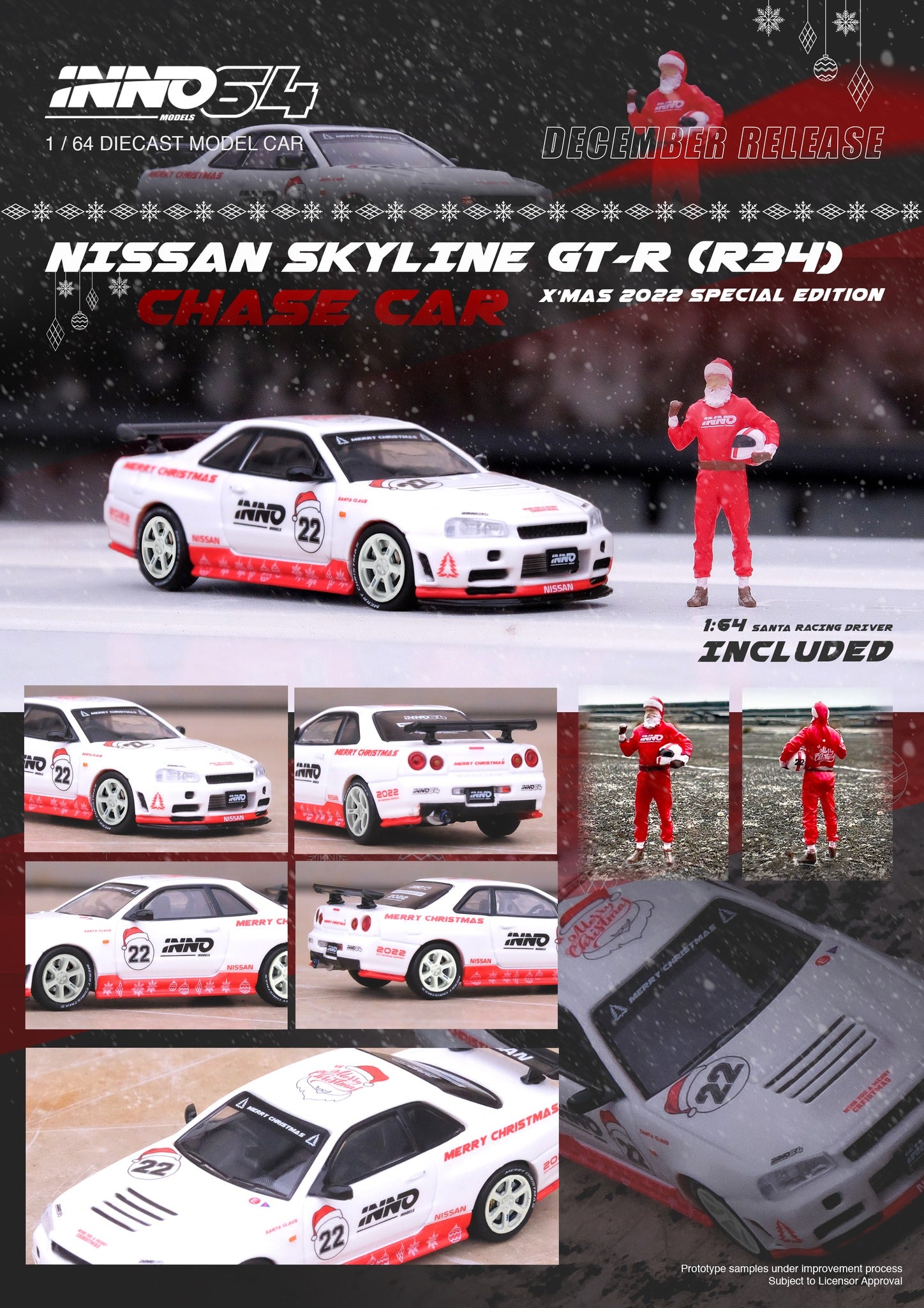 イノモデル 1/64 R34 Skyline チェイス CHRISTMAS