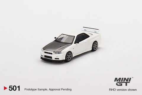 MINIGT 1:64 Nissan Skyline GT-R (R34) V-Spec II N1 in White