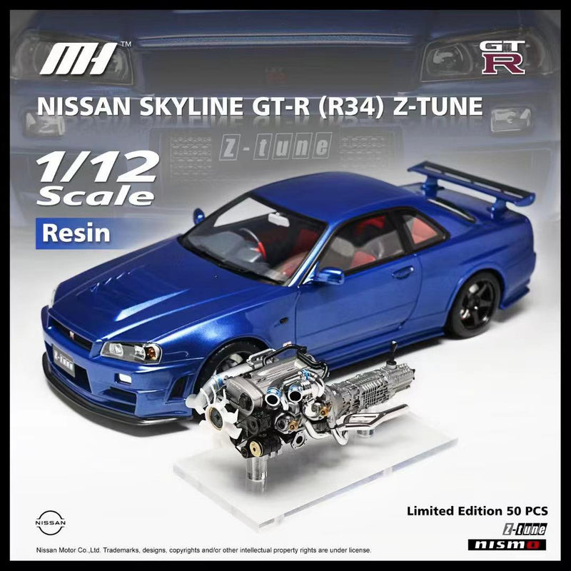 MotorHelix 1:12 Nissan Skyline GT-R (R34) Z-Tune in Blue