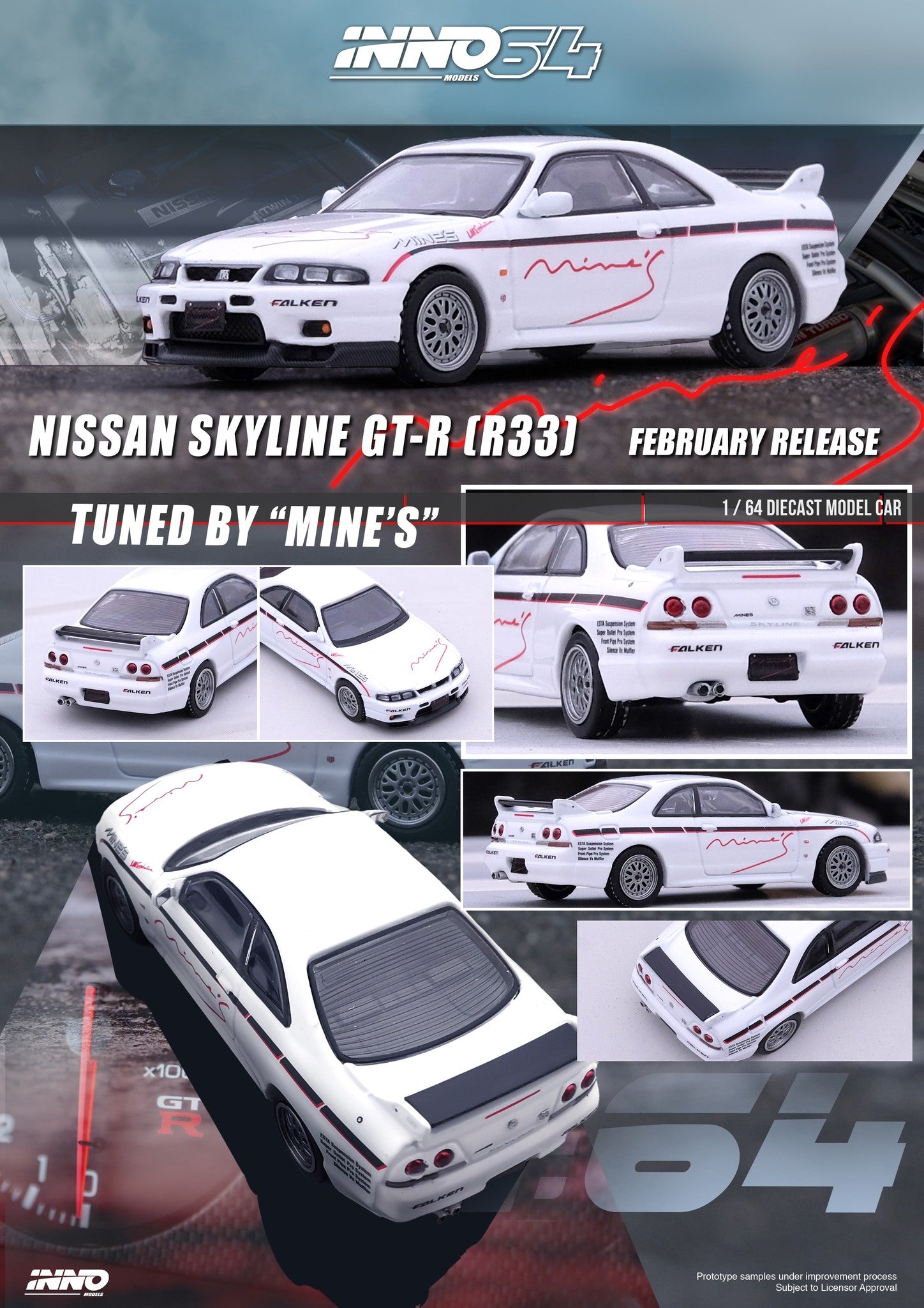 INNO64 1:64 Nissan Skyline GT-R (R33) Tuned by 