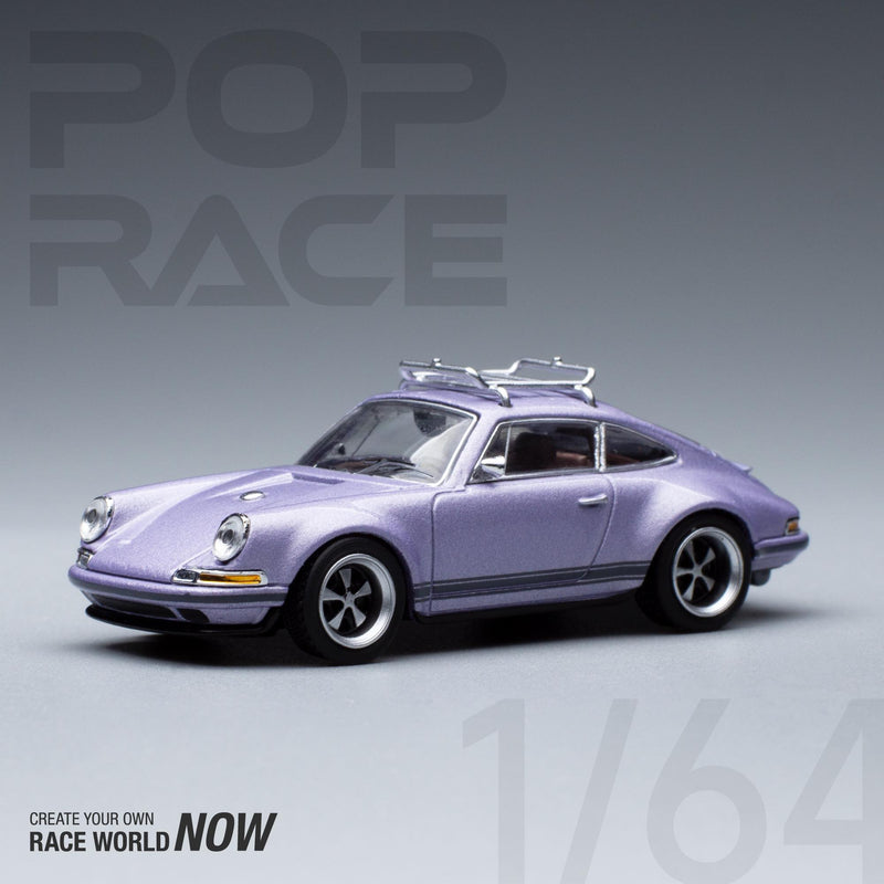 Pop Race 1/64 Porsche 964 Singer in Purple with Accessories