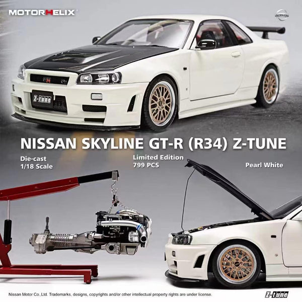 MOTORHELIX 1:18 Nissan Skyline GT-R (R34) Z-Tune in White