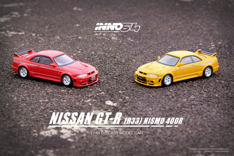 INNO64 1:64 Nissan Skyline GT-R (R33) NISMO 400R in Super Clear Red II