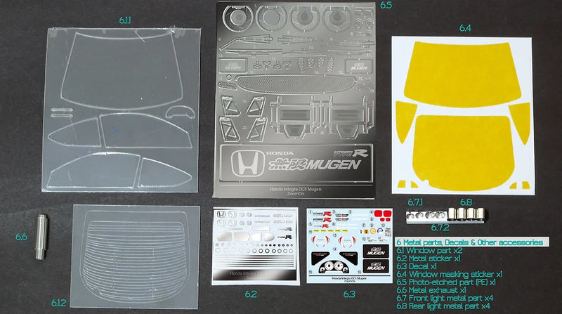 ZoomOn Z086 - 1/24 Honda Integra (DC5) Type-R  Mugen Full Resin Kit