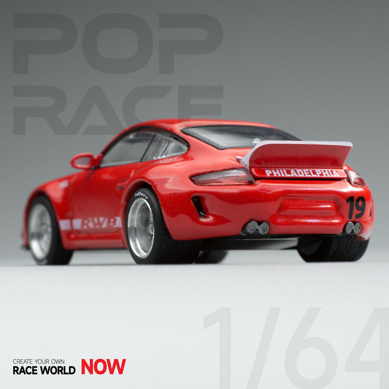 Pop Race 1/64 Porsche 997 RWB in Red