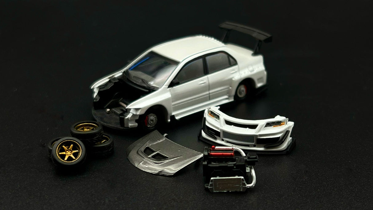 Peako Models 1:64 Mitsubishi Lancer Evolution IX Varis Edition in White