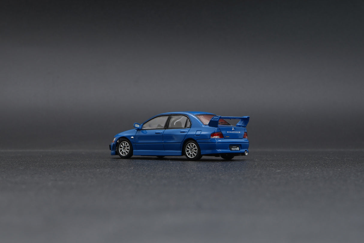 BM Creations 1:64 Mitsubishi Lancer EVO VII LHD in Blue