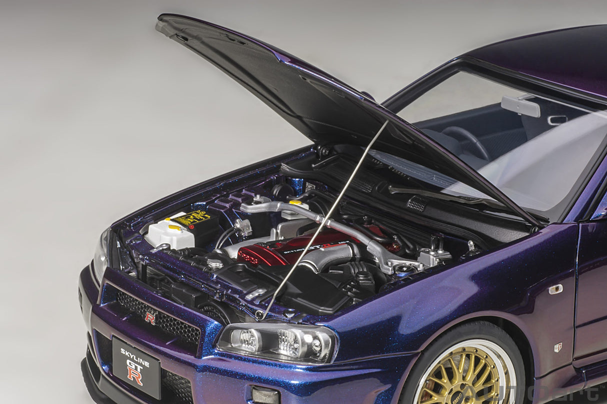 AUTOart 1:18 Nissan Skyline GT-R (R34) V-Spec II in Midnight Purple III with BBS LM Wheels