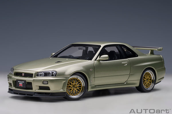 AUTOart 1:18 Nissan Skyline GT-R (R34) V-Spec II "NUR" in Millennium Jade with BBS LM Wheels