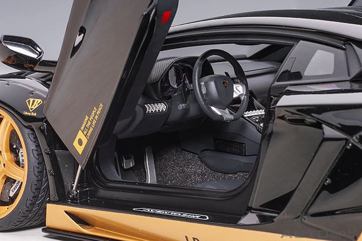 AUTOart 1:18 Liberty Walk Lamborghini Aventador Limited Edition in Gloss Black with Gold Accents