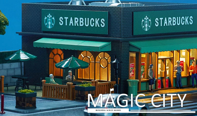 Magic City 1:64 Coffee Shop and Parking Lot Diorama