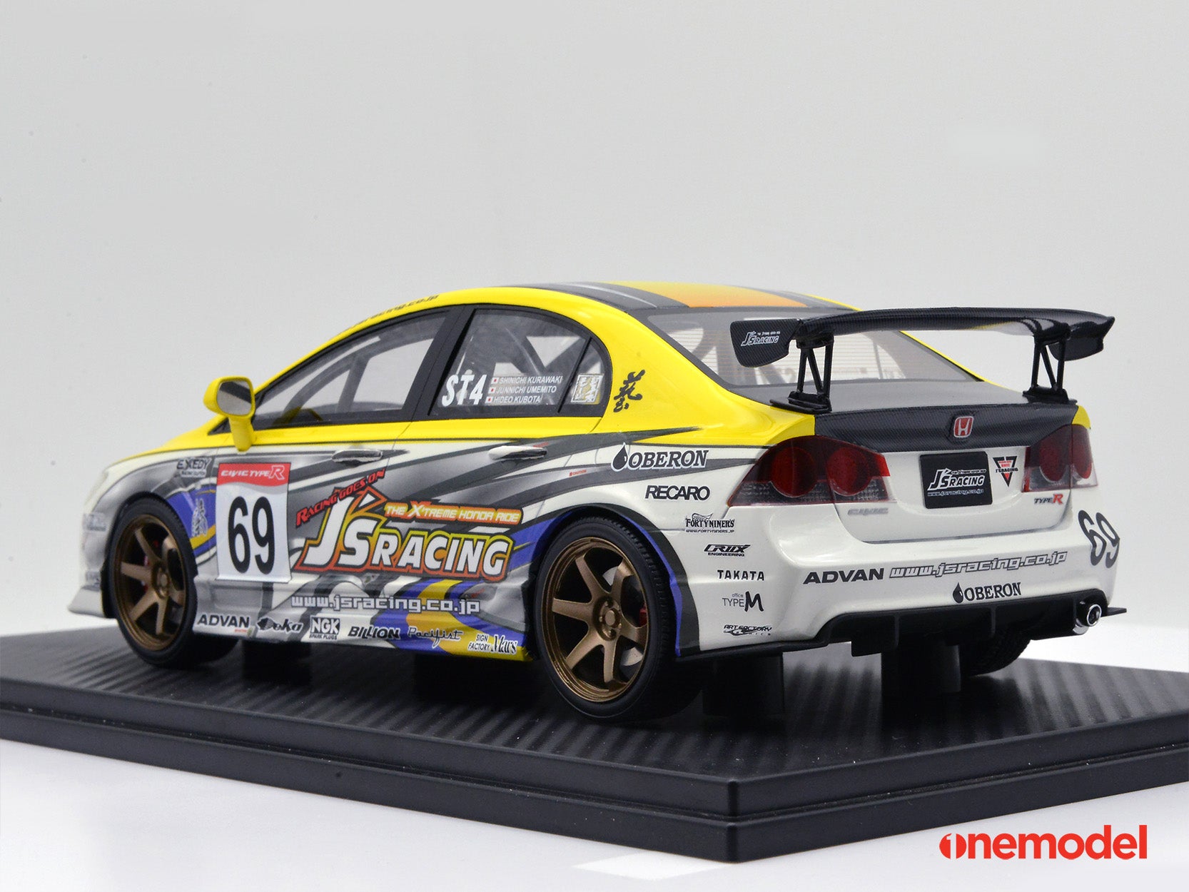 one model J’sRACING シビックタイプR FD2 1/18 One Model 1:18 Honda Civic Type-R FD2 J's Racing Version – Model