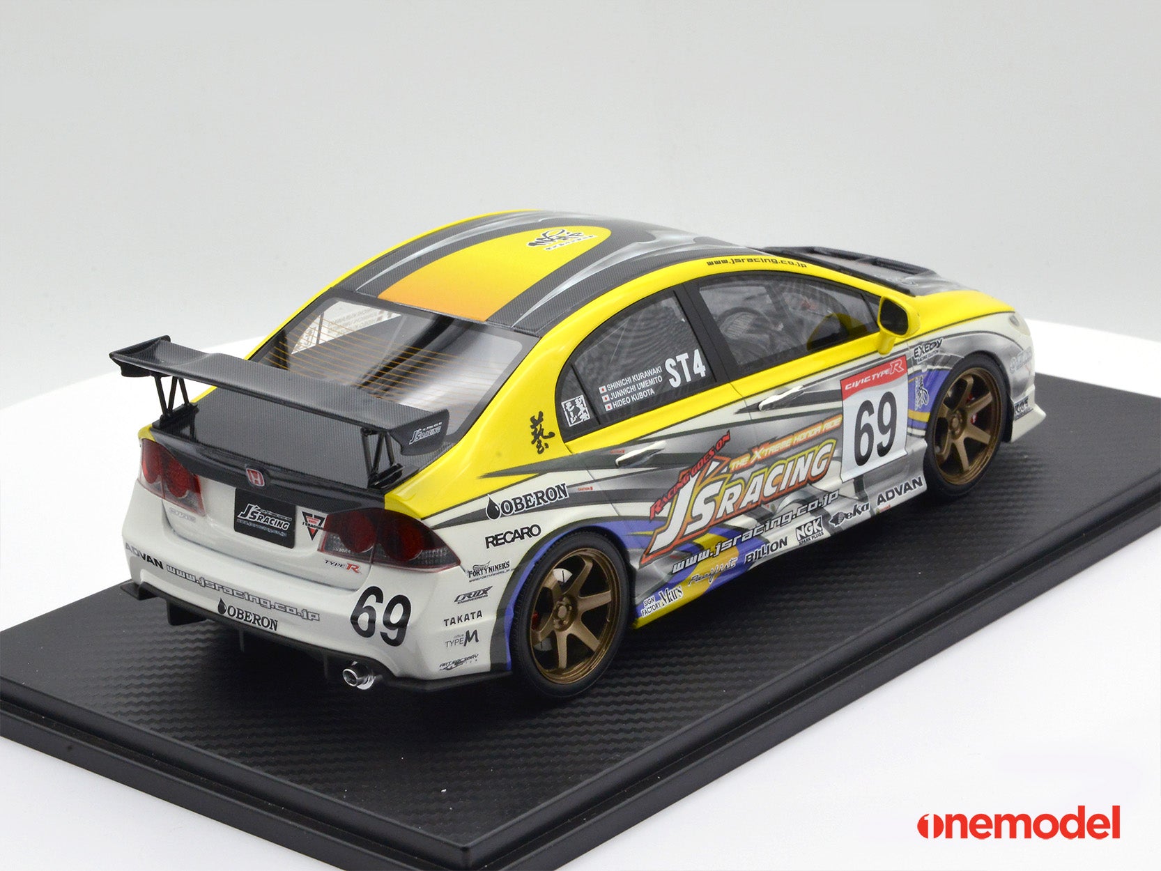 one model J’sRACING シビックタイプR FD2 1/18 One Model 1:18 Honda Civic Type-R FD2 J's Racing Version – Model