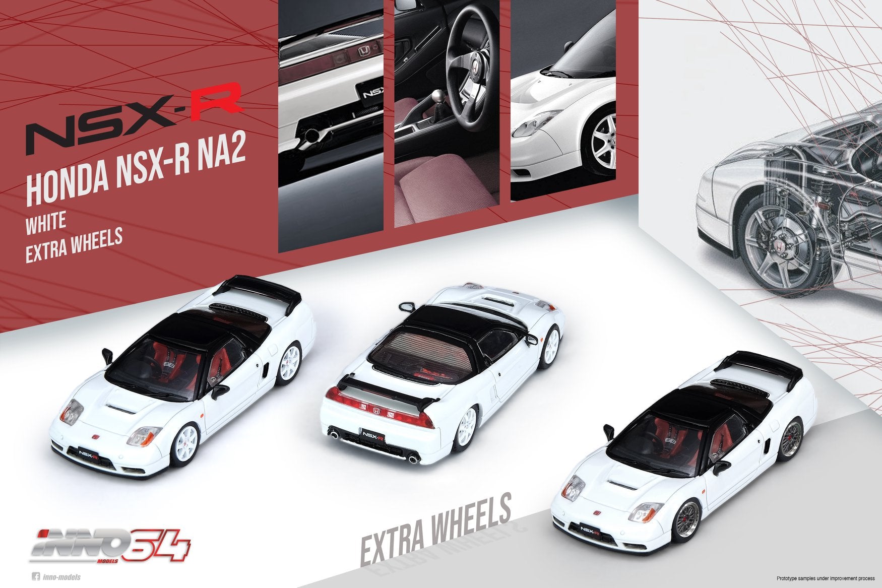 INNO Models 1:64 Honda NSX-R NA2 Championship White – Model Cars