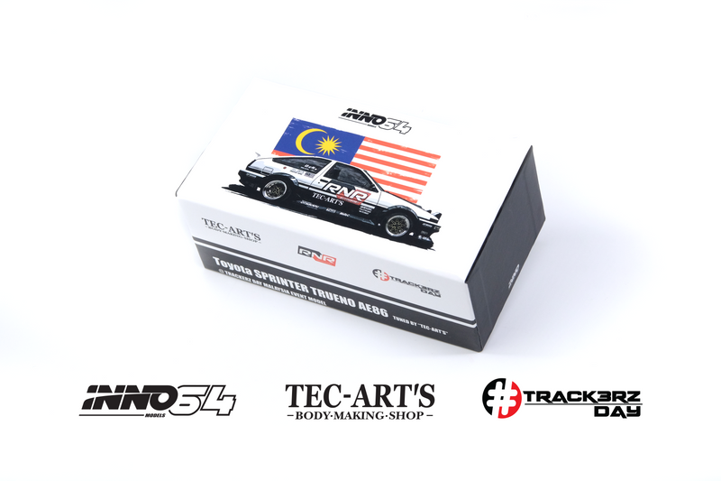 INNO64 1:64 Toyota Sprinter Trueno AE86 Tuned by "TEC-ART" @TrackerZ Day Malaysia Special Event Model