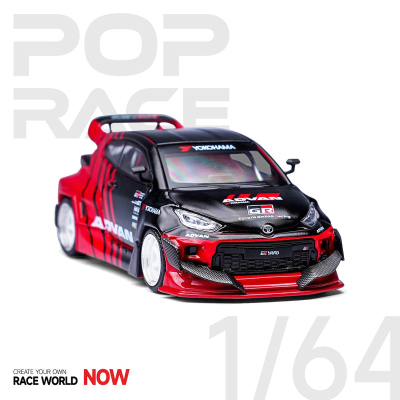 Pop Race 1/64 Toyota GR Yaris PANDEM in Red / Black