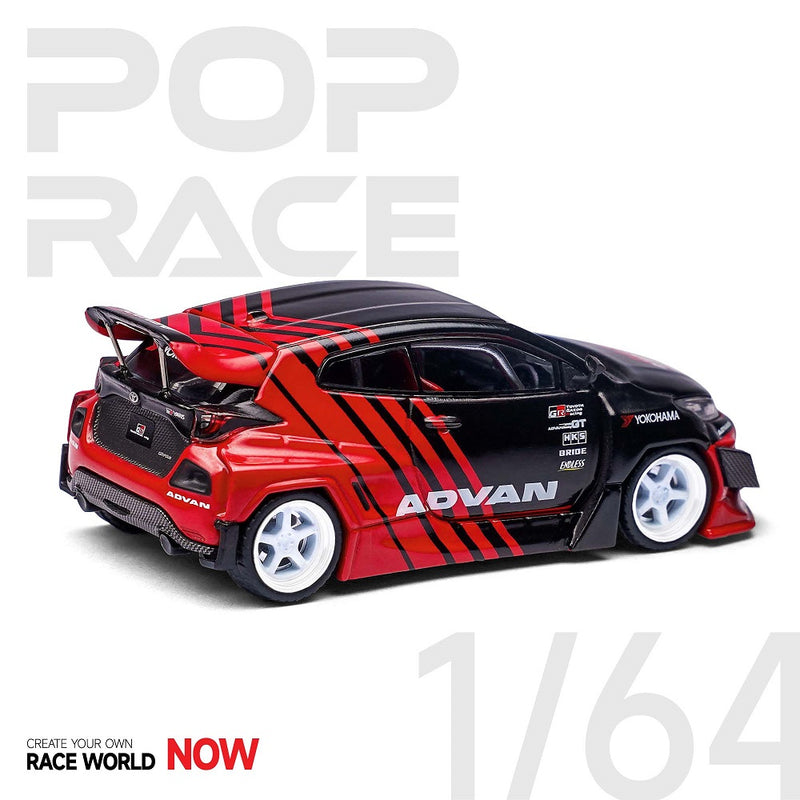 Pop Race 1/64 Toyota GR Yaris PANDEM in Red / Black