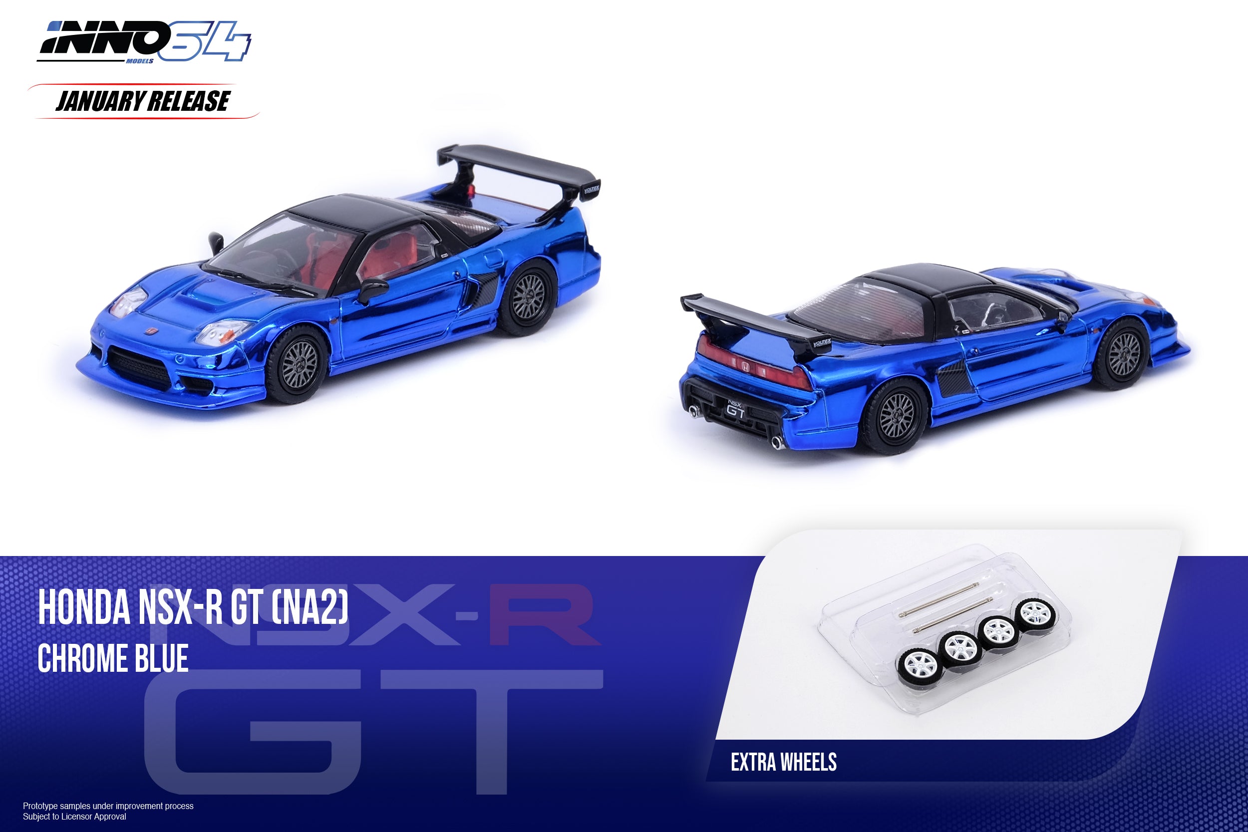 INNO Models 1:64 Honda NSX-R NA2 GT Blue Chrome – Model Cars Houston