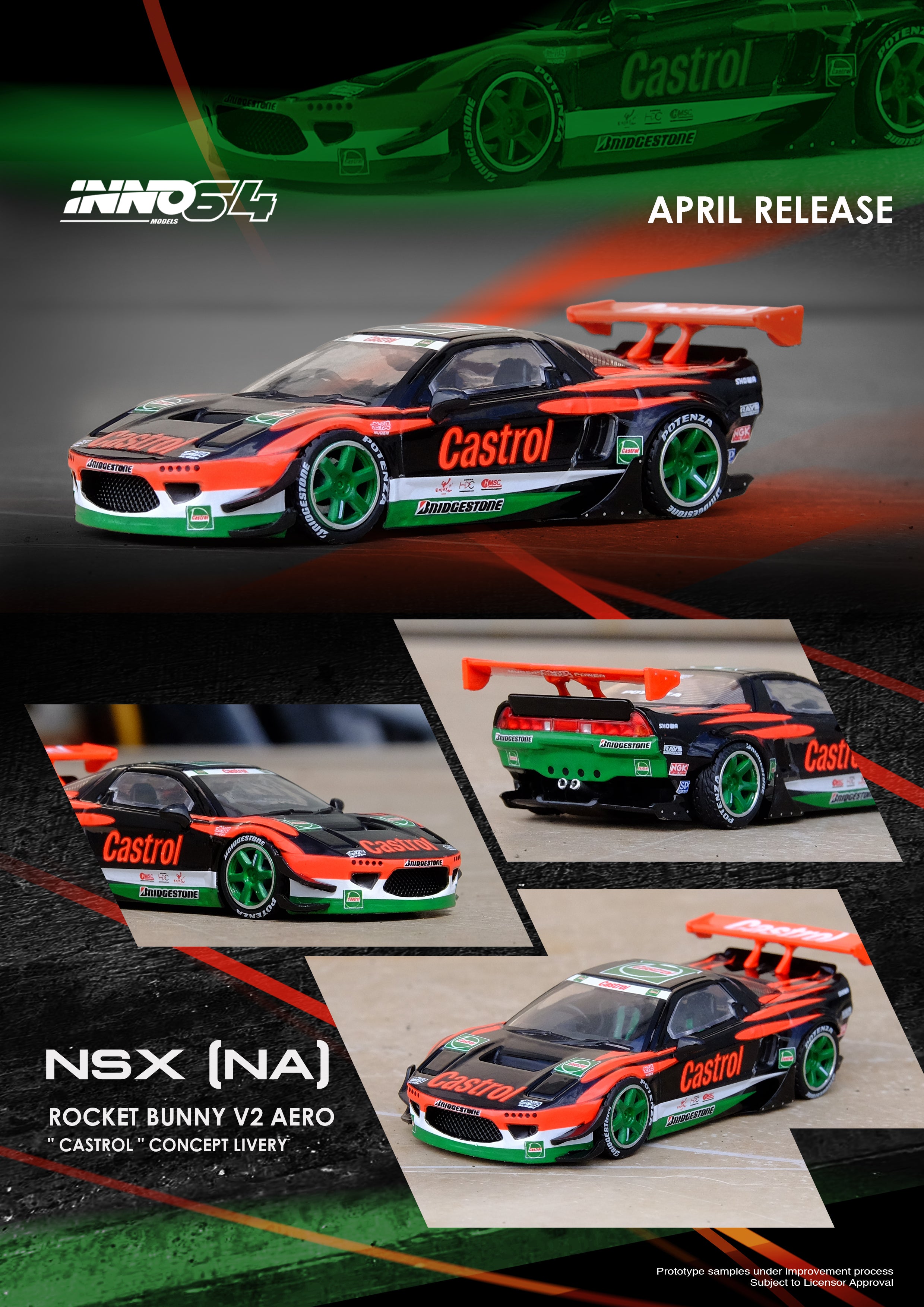 INNO64 1:64 Honda NSX (NA1) Auto Fashion Rocket Bunny V2 Aero