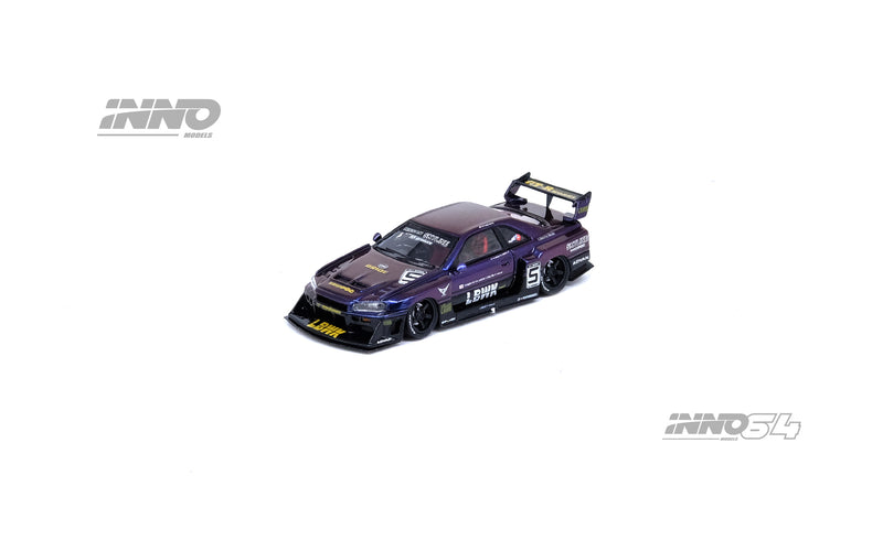 INNO64 1:64 Nissan Skyline (ER34) Super Silhouette "LBWK" in Midnight Purple II