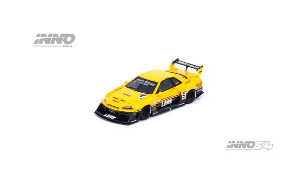 INNO64 1:64 Nissan Skyline (ER34) Super Silhouette "LBWK" in Yellow
