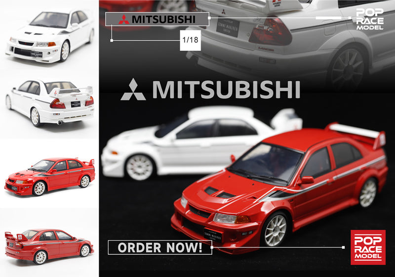 Pop Race 1/18 Mitshubishi Evolution 6.5 Tommi Makinen Edition in Red