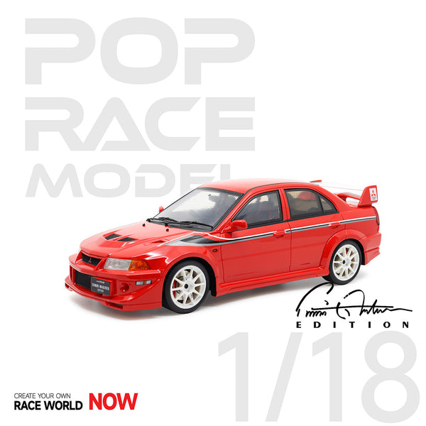 *PREORDER* Pop Race 1/18 Mitshubishi Evolution 6.5 Tommi Makinen Edition in Red