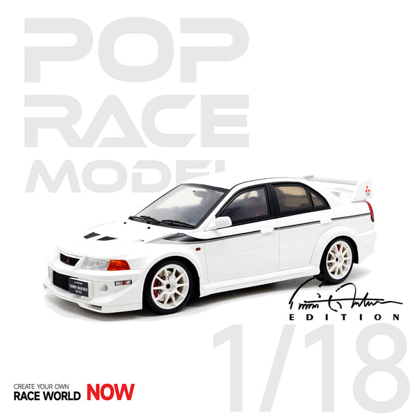 *PREORDER* Pop Race 1/18 Mitshubishi Evolution 6.5 Tommi Makinen Edition in White
