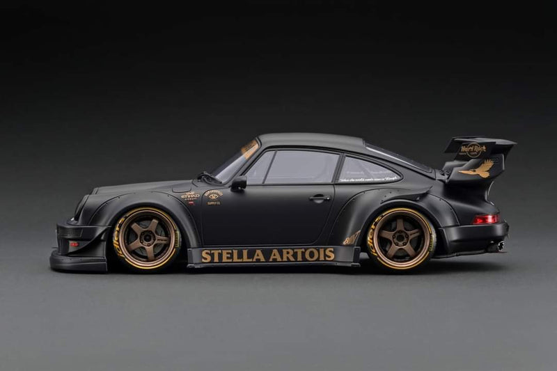 Ignition Model 1:18 Porsche 930 RWB Stella Artois in Matte Black